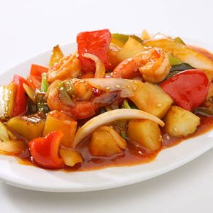 sweet & sour king prawns