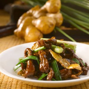 beef with ginger & spring onion