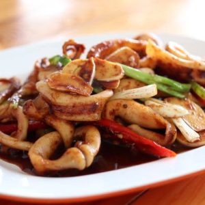 squid in black pepper sauce