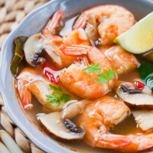 king prawn with mushrooms